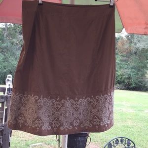 DONATING SOON- Ann Taylor Tan Corduroy skirt